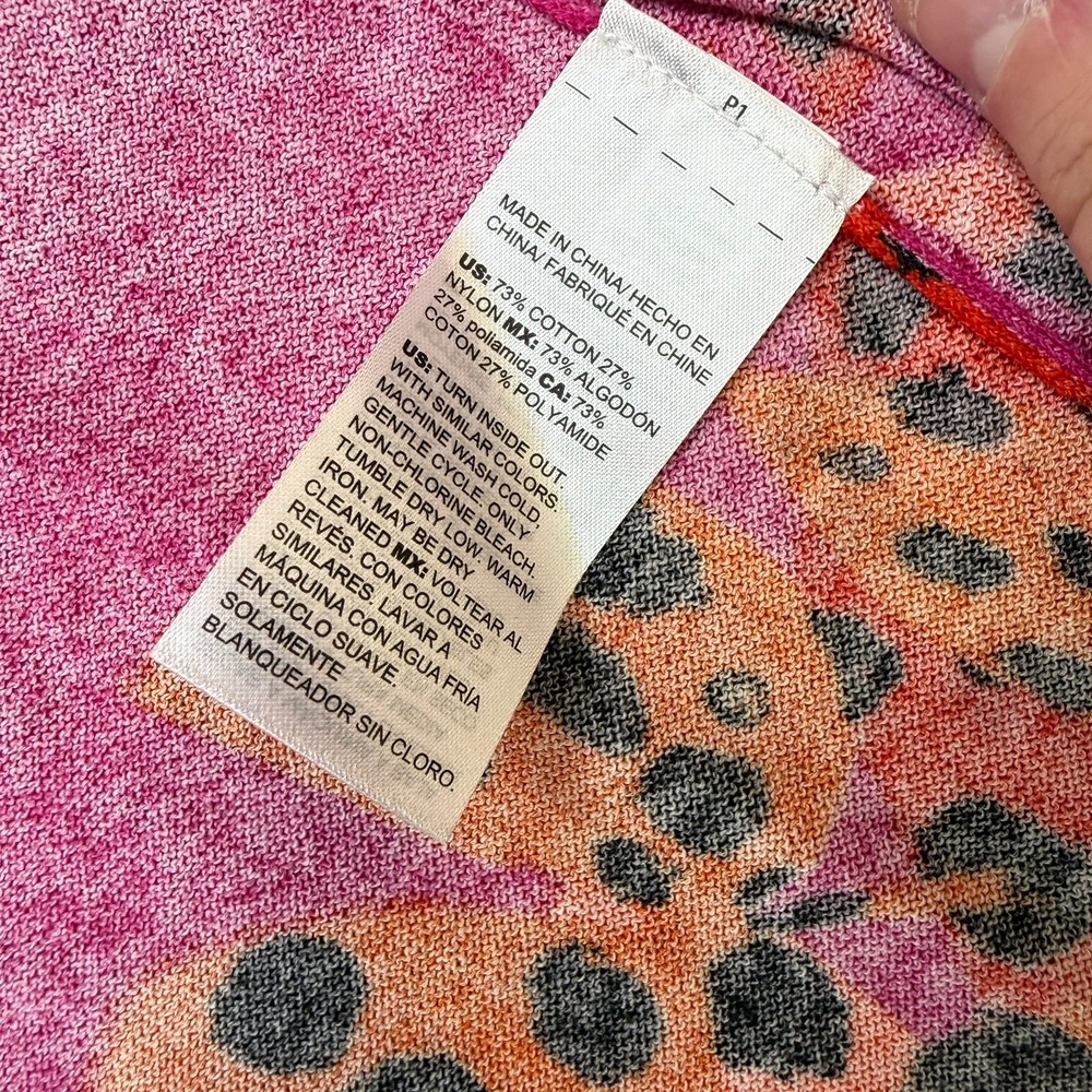 Chicos Cardigan Size 0 US Small Pink Kimono Duster Open Vibrant Floral Resort - Picture 8 of 13